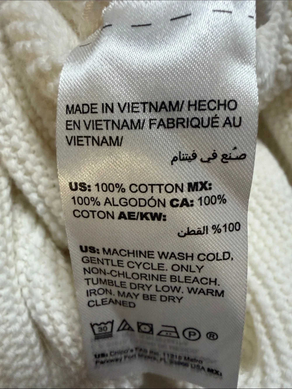 Chico's White V-Neck Textured Knit Sweater Tunic